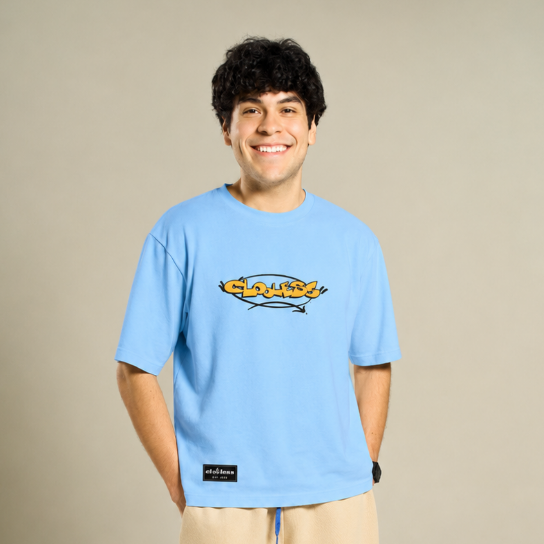 Scribbles Tee - Sky Blue – Clooless