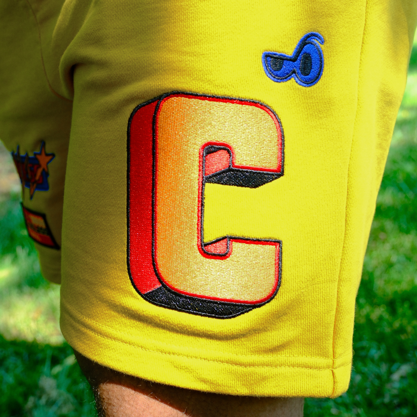 Clooless Patch Shorts - Mustard
