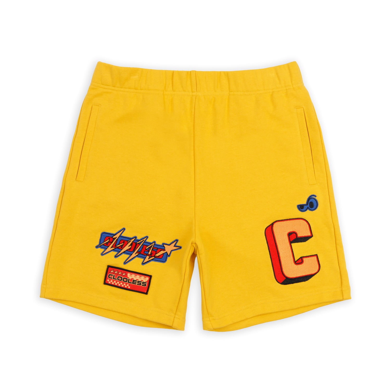 Clooless Patch Shorts - Mustard