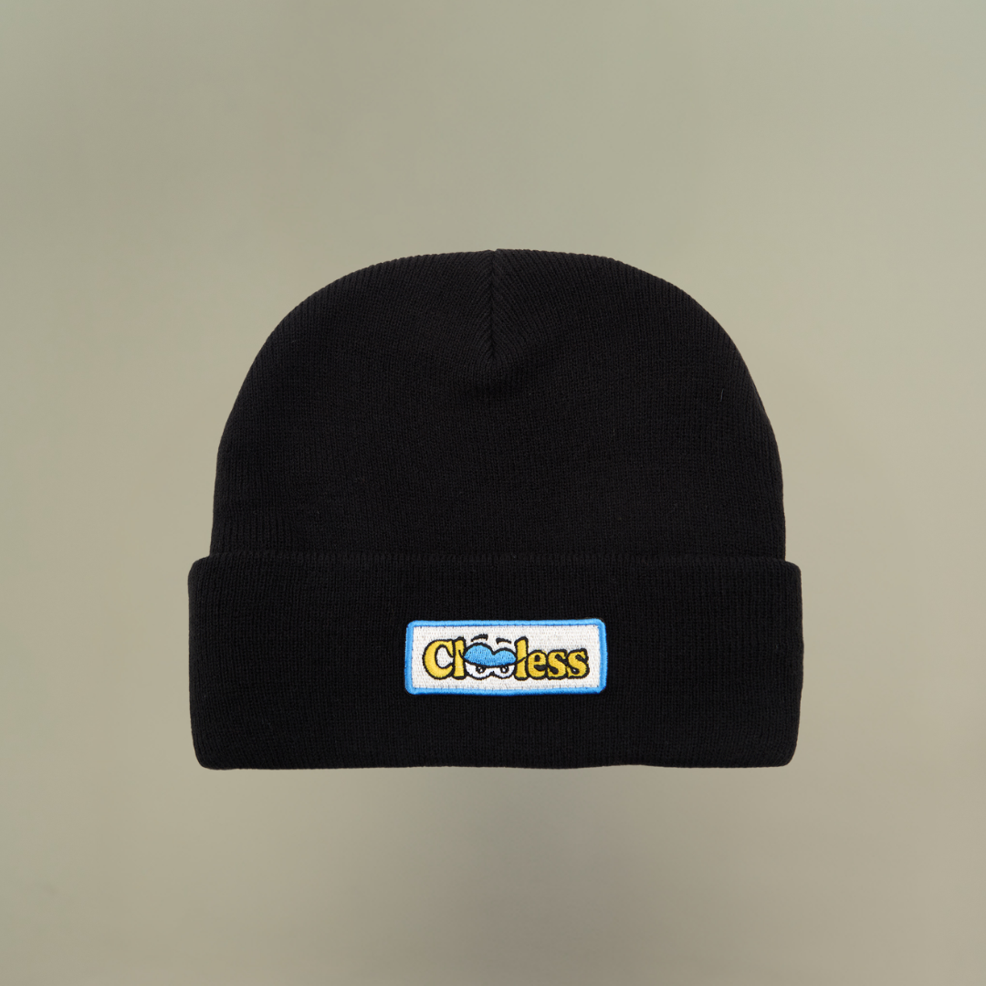 Logo Patch Beanie - Black