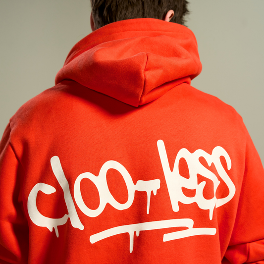 Grafitti Logo Hoodie - Fire Red