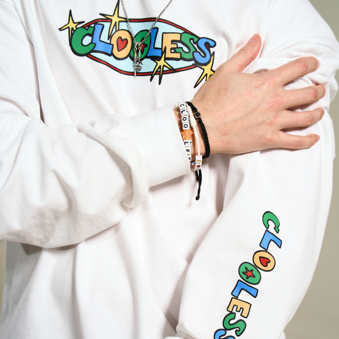 Color Pop Long Sleeve Tee - White