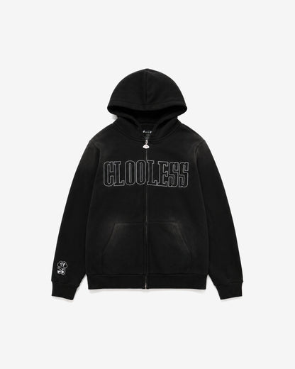 Varsity Zip Hoodie - Vintage Black