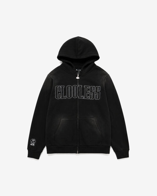 Varsity Zip Hoodie - Vintage Black