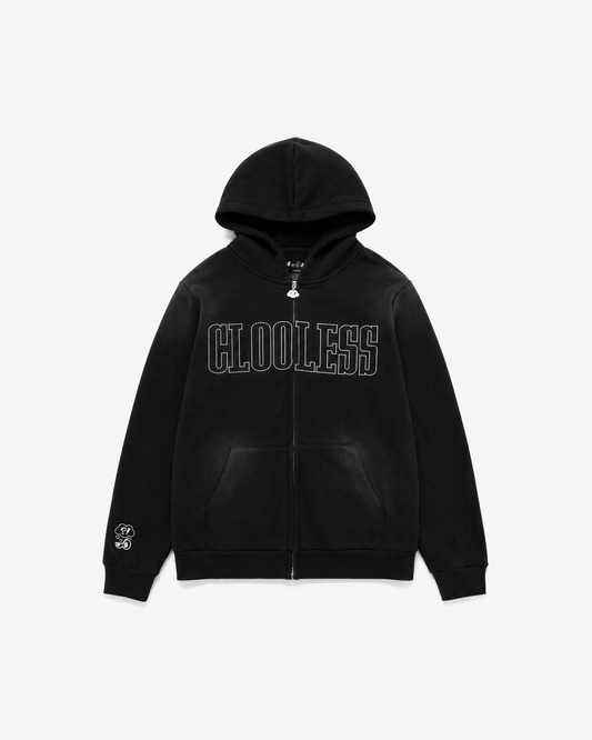 Varsity Zip Hoodie - Vintage Black
