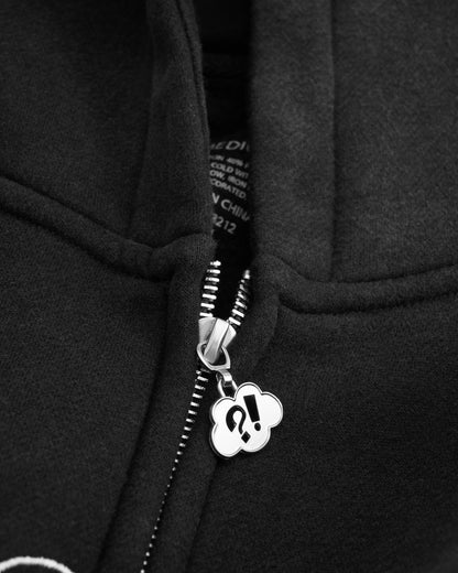Varsity Zip Hoodie - Vintage Black