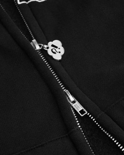 Varsity Zip Hoodie - Vintage Black