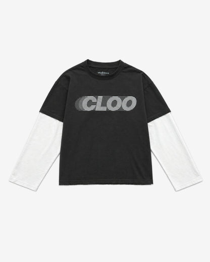 Track Team Layered Tee - Charcoal/White