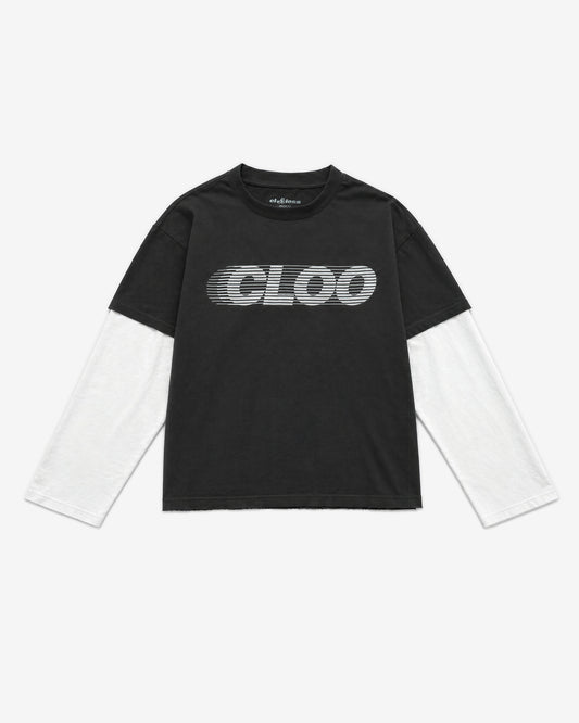 Track Team Layered Tee - Charcoal/White