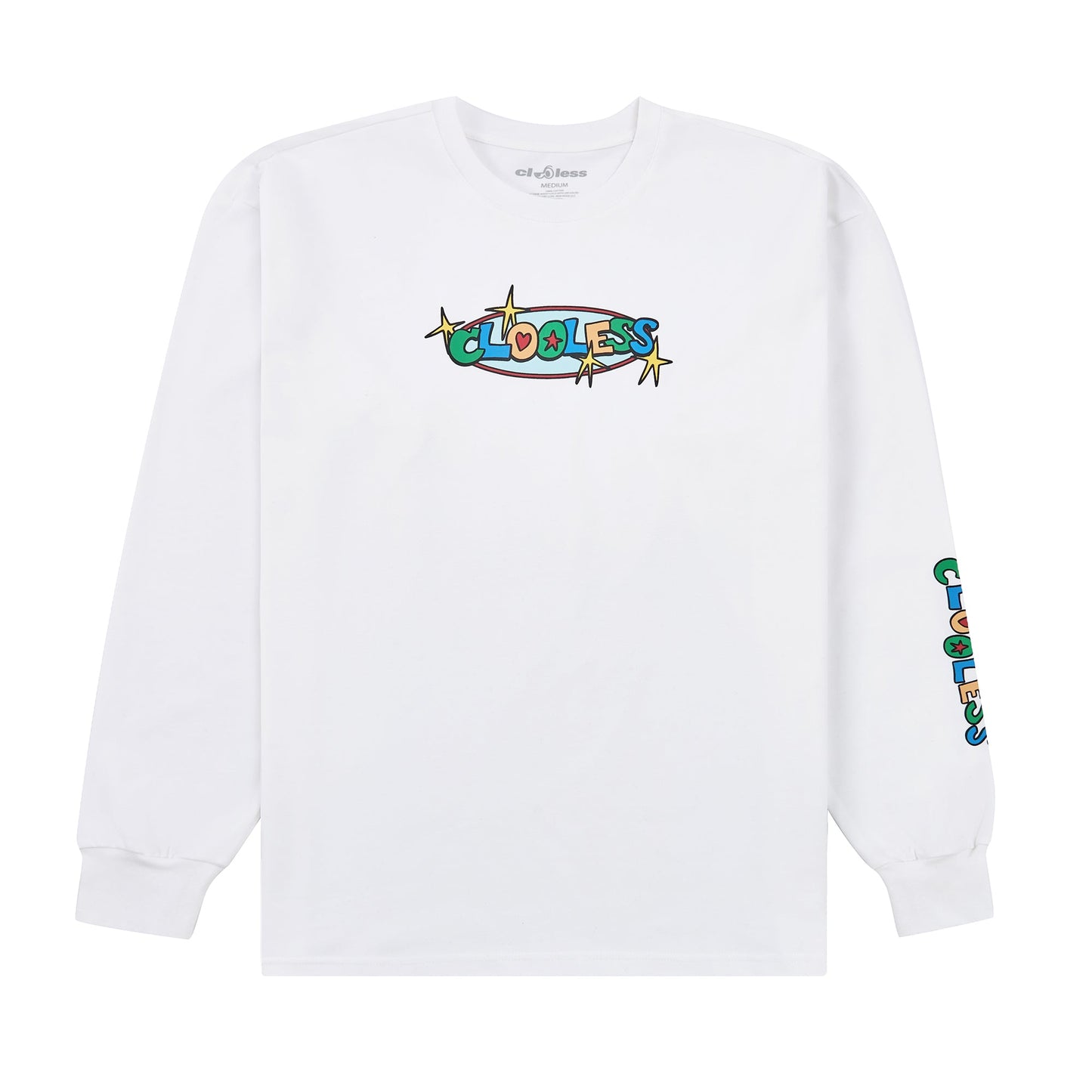 Color Pop Long Sleeve Tee - White