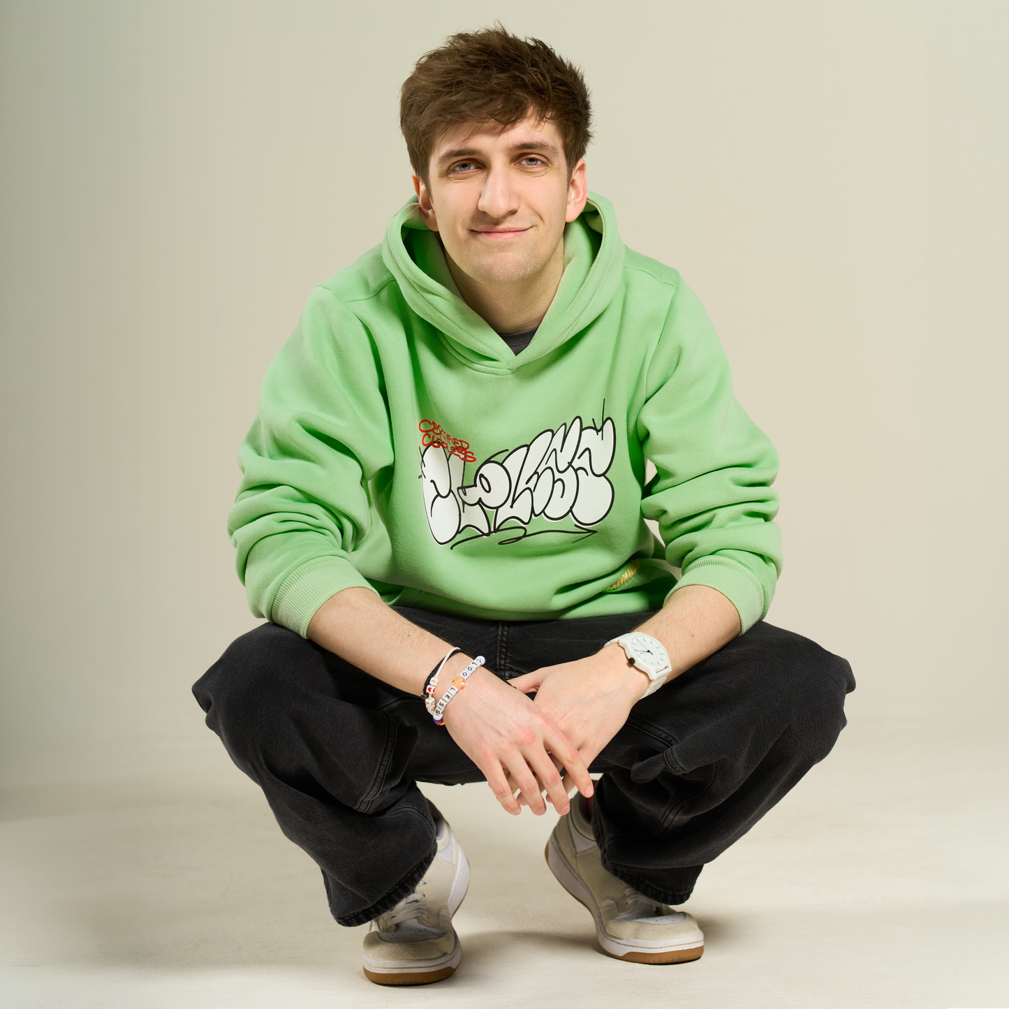Graffiti Wall Hoodie - Mint